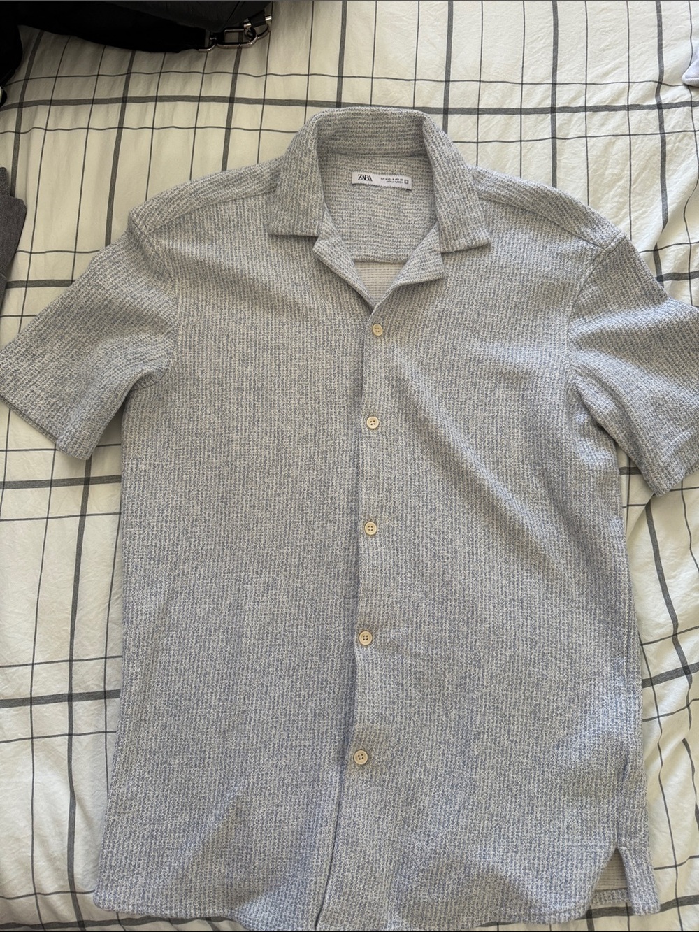 Zara Men Short-Sleeve Button-Down Knit Shirt NWOT